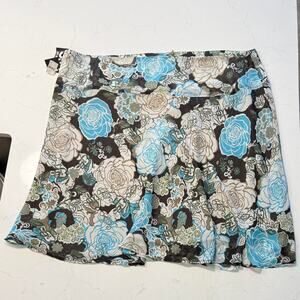 Vintage blue brown floral